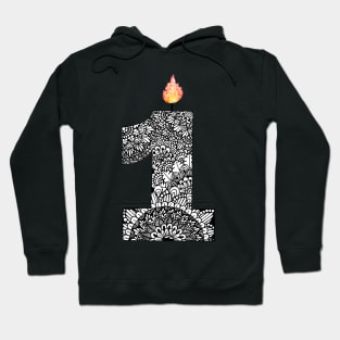 Zentangle 1st Birthday Candle Hoodie